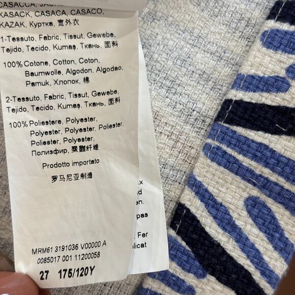 Marina Rinaldi Size 18 (27) Multicolor 100% Cotton Canvas Mid Length Jacket - Picture 5 of 7